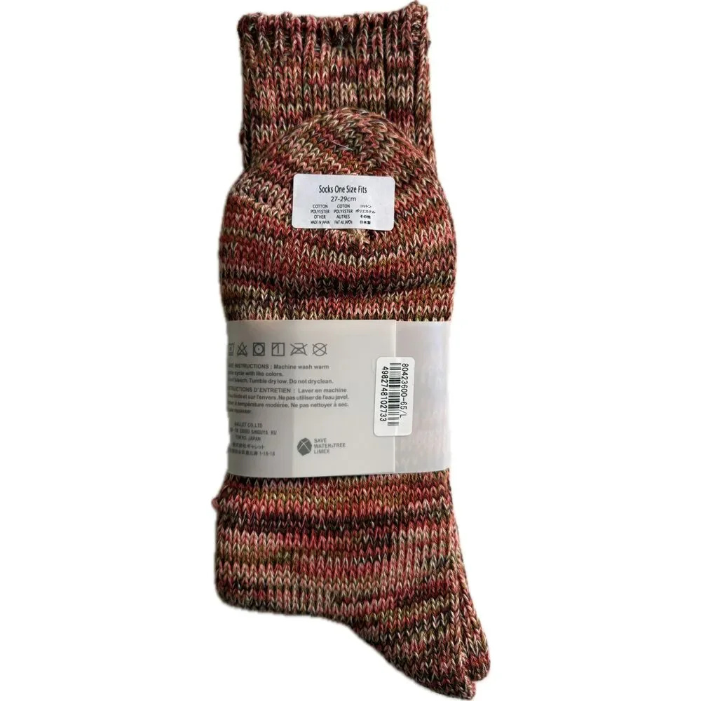 Anonymous ISM Socks Crew Made in Japan Cashmere Blend One Size Fits Most